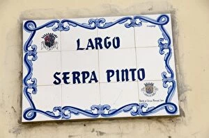 Sao Filipe Gallery: Street sign at one of the main squares, Sao Filipe, Fogo (Fire), Cape Verde Islands