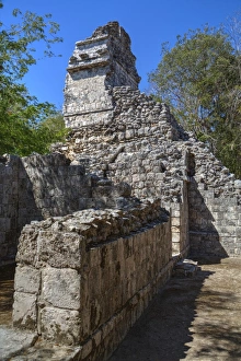 Structure VI, Hochob, Mayan archaeological site, Chenes style, Campeche, Mexico Structure VI, Hochob, Mayan archaeological site, Chenes style, Campeche, Mexico