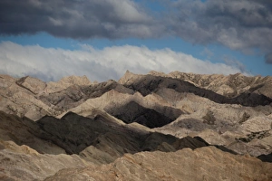 The stunning rock formations of the Quebrada de las Flechas formed by slanting layers of The stunning rock formations of the Quebrada de las Flechas formed by slanting layers of