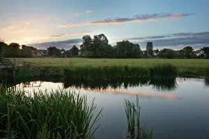 Images Dated 5th September 2012: Sudbury Water Meadows at dawn, Sudbury, Suffolk, England, United Kingdom, Europe