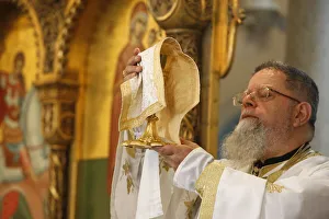 Sunday Mass in Haifa Melkite Cathedral celebrated by Bishop Elias Chacour, Haifa, Israel Sunday Mass in Haifa Melkite Cathedral celebrated by Bishop Elias Chacour, Haifa, Israel