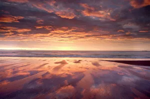 Prints of Sunrise, Alnmouth Beach, Alnmouth, Alnwick, Northumberland, England, United Kingdom, Europe Northumberland Prints: Alnmouth Beach Sunrise Print, Northumberland England