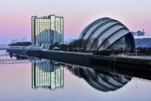 Images Dated 28th February 2016: Sunrise at The Clyde Auditorium (the Armadillo), Glasgow, Scotland, United Kingdom