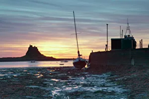 Prints of Sunrise at Lindisfarne, Holy Island, Northumberland, England, United Kingdom, Europe Northumberland Prints: Sunrise Print of Lindisfarne Holy Island Northumberland England UK