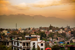 Kathmandu Valley Gallery: Sunrise over the medieval village of Bhaktapur (Bhadgaon), Kathmandu Valley, Nepal, Asia
