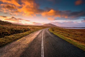Sunset in Connemara Natural park in North Ireland, Connemara, Europe Sunset in Connemara Natural park in North Ireland, Connemara, Europe