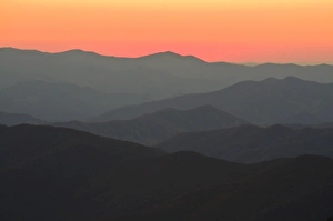 Sunset over the Great Smoky Mountains National Park, UNESCO World Heritage Site Sunset over the Great Smoky Mountains National Park, UNESCO World Heritage Site