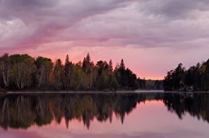 Wood Land Collection: Sunset over Malberg Lake, Boundary Waters Canoe Area Wilderness, Superior National Forest