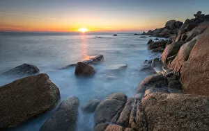A Coruna Gallery: Sunset from the rocky coast in Couso, La Coruna, Galicia, Spain, Europe