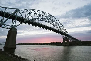 Prints of Sunset over Sagamore Bridge, Cape Cod Canal, Cape Cod, Massachussets, New England, United States of America, North America Related Prints: Sagamore Bridge Print at Cape Cod Canal