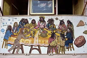 America Gallery: Last Supper, painted on a Rasta home, Bridgetown, Barbados, West Indies