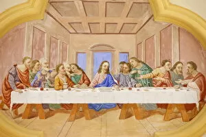 Images Dated 17th August 2008: The Last Supper in Saint-Nicolas de Veroce church, Haute Savoie, France, Europe