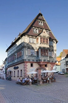 Tavern in a half-timbered house, old town of Miltenberg, Franconia, Bavaria, Germany Tavern in a half-timbered house, old town of Miltenberg, Franconia, Bavaria, Germany