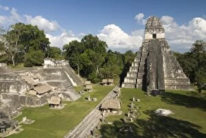 Images Dated 5th February 2010: Temple No. 1 (Jaguar Temple) with North Acropolis on the left, Tikal, UNESCO World Heritage Site