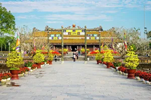 Thai Hoa Palace (Hall of Supreme Harmony) beyond the Bridge of Golden Water, Imperial City Thai Hoa Palace (Hall of Supreme Harmony) beyond the Bridge of Golden Water, Imperial City