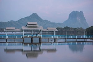 Thar Yar Lake at dusk, Hpa-an, Kayin State, Myanmar (Burma), Asia Thar Yar Lake at dusk, Hpa-an, Kayin State, Myanmar (Burma), Asia