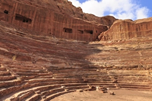 Theatre carved into the mountainside, Petra, UNESCO World Heritage Site, Jordan Theatre carved into the mountainside, Petra, UNESCO World Heritage Site, Jordan