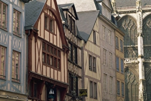 Timbered facades in Rue des Boucheries St. Ouen, Rouen, Seine-Maritime Timbered facades in Rue des Boucheries St. Ouen, Rouen, Seine-Maritime