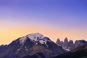 The Torres del Paine granite towers and central massif at the heart of the park The Torres del Paine granite towers and central massif at the heart of the park