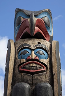 The top of a Totem Pole, Duncan, Victoria Island, British Columbia, Canada, North America The top of a Totem Pole, Duncan, Victoria Island, British Columbia, Canada, North America