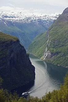 Geiranger Fjord Gallery: Tourist cruise ship on Geiranger Fjord, UNESCO World Heritage Site, Western Fjords