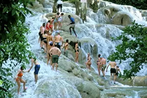 Water Fall Gallery: Tourists at Dunns River Falls