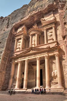 From Below Gallery: Tourists in Front of the Treasury, Petra, Jordan