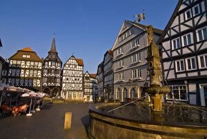 Images Dated 28th April 2007: The town square with its half-timbered houses in Fritzlar, Hesse, Germany, Europe