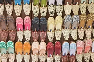 Traditional Arabic curly toed slippers, Deira, Dubai, United Arab Emirates, Middle East