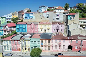 Traditional colorful houses, Valparaiso, UNESCO World Heritage Site, Chile, South America Traditional colorful houses, Valparaiso, UNESCO World Heritage Site, Chile, South America