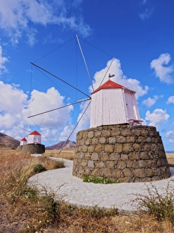 Traditional windmills of Porto Santo Island located on the way from Casinhas to Serra de Traditional windmills of Porto Santo Island located on the way from Casinhas to Serra de