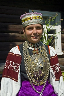 Traditionally dressed Setu woman from a local tribe in South East Estonia Traditionally dressed Setu woman from a local tribe in South East Estonia