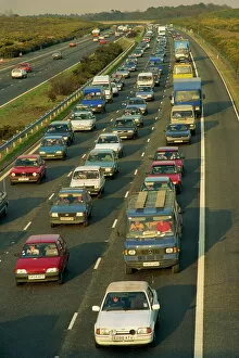 Traffic Jam Collection: Traffic jam on the M3 at Chobham, Surrey, England, United Kingdom, Europe