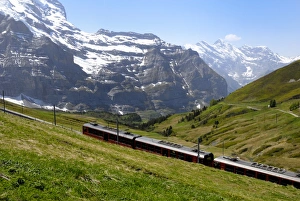 Train from Kleine Scheidegg on route to Jungfraujoch Train from Kleine Scheidegg on route to Jungfraujoch