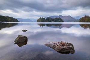 Tranquil morning at Derwent Water in the Lake District National Park, UNESCO World Tranquil morning at Derwent Water in the Lake District National Park, UNESCO World