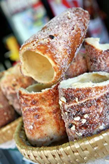 Prints of Trdelnik, a traditional sweet Czech pastry, Prague, Czech Republic, Europe Czech Republic Prints: Traditional Czech Trdelnik Print, Prague, Europe