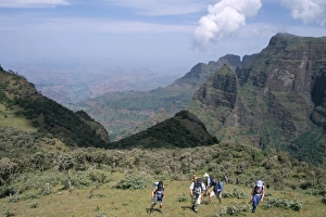 Trekking, Simien Mountains National Park, UNESCO World Heritage Site, Ethiopia, Africa Trekking, Simien Mountains National Park, UNESCO World Heritage Site, Ethiopia, Africa