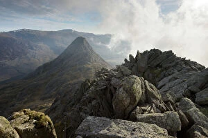 Natural Landmark Collection: Tryfan, viewed from the top of Bristly Ridge on Glyder Fach, Snowdonia, Wales, United Kingdom