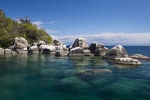 Turquoise clear water and granite rocks, Mumbo Island, Cape Maclear, Lake Malawi
