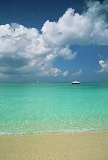 Distance Collection: Still turquoise sea off seven mile beach, Grand Cayman, Cayman Islands, West Indies