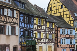 Typical architecture and colored facade of house in the old town, Petite Venise, Colmar Typical architecture and colored facade of house in the old town, Petite Venise, Colmar