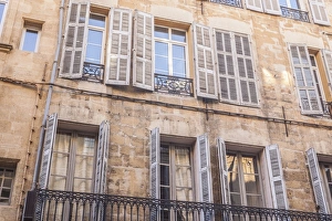 Typical building facade in Aix-en-Provence, Bouches du Rhone, Provence, France, Europe Typical building facade in Aix-en-Provence, Bouches du Rhone, Provence, France, Europe