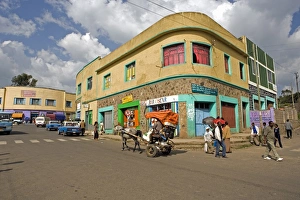 Typical street scene in Gonder, Gonder, Gonder region, Ethiopia, Africa Typical street scene in Gonder, Gonder, Gonder region, Ethiopia, Africa