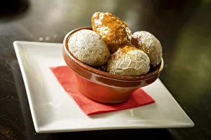 Typical wrinkled potatoes with spicy sauce in a bowl (Papas Arrugadas con Mojo Picon) Typical wrinkled potatoes with spicy sauce in a bowl (Papas Arrugadas con Mojo Picon)