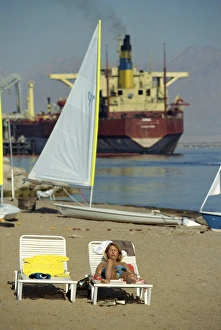 Unusual juxtaposition of an oil tanker terminal and