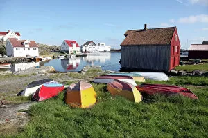 Related Images Gallery: Upturned boats, South Harbour, Utsire island, west of Karmoy, Norway, Scandinavia, Europe