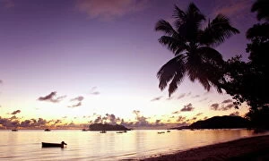 Images Dated 4th May 2009: View across Anse Volbert to the offshore island of Chauve Souris at dawn