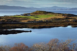 Isle Gallery: A view of Ardban on the Applecross peninsula and beyond the Isle of Skye, Ardban