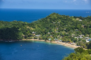 View over the bay of Castara, Tobago, Trinidad and Tobago, West Indies, Caribbean, Central America View over the bay of Castara, Tobago, Trinidad and Tobago, West Indies, Caribbean, Central America