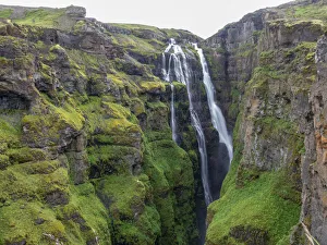 View of the Botnsv River and Glymur Waterfall, at 198 meters Iceland' View of the Botnsv River and Glymur Waterfall, at 198 meters Iceland'